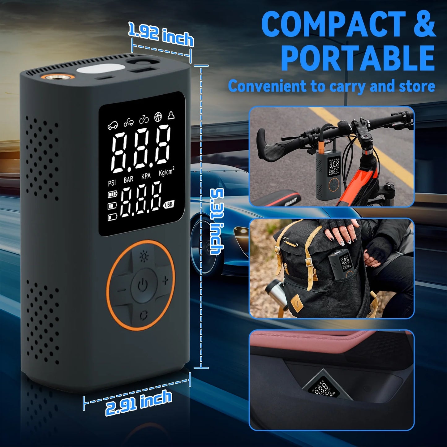 Portable tire inflator