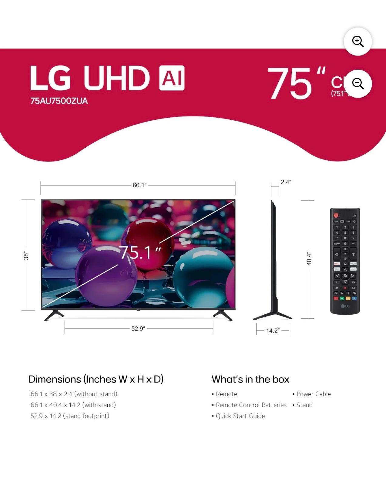LG 75 pouces